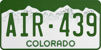 CO license plate AIR439