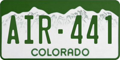 CO license plate AIR441