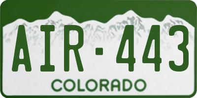 CO license plate AIR443