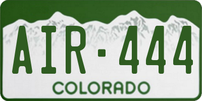 CO license plate AIR444