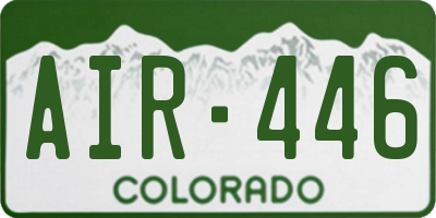 CO license plate AIR446