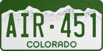 CO license plate AIR451