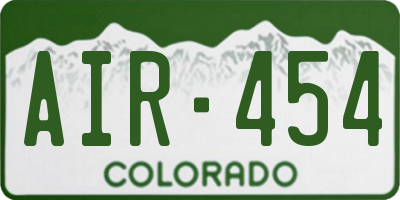 CO license plate AIR454