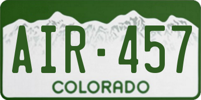 CO license plate AIR457
