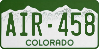 CO license plate AIR458