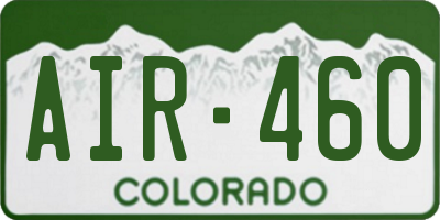 CO license plate AIR460