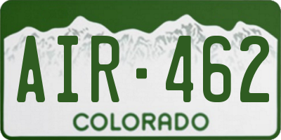 CO license plate AIR462