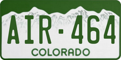 CO license plate AIR464