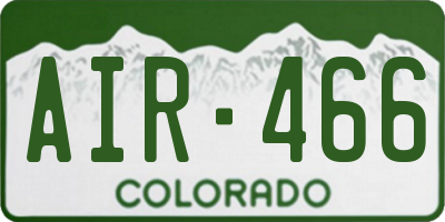 CO license plate AIR466