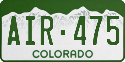 CO license plate AIR475