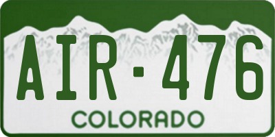 CO license plate AIR476