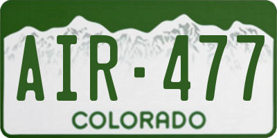 CO license plate AIR477