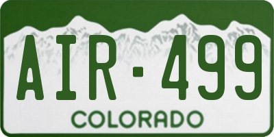 CO license plate AIR499