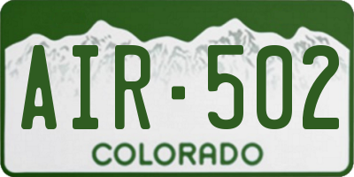 CO license plate AIR502