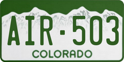 CO license plate AIR503