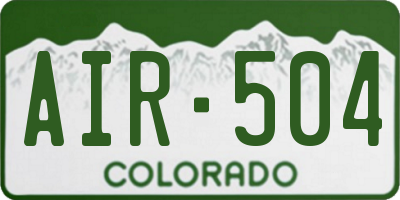 CO license plate AIR504