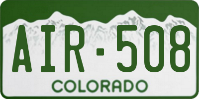 CO license plate AIR508