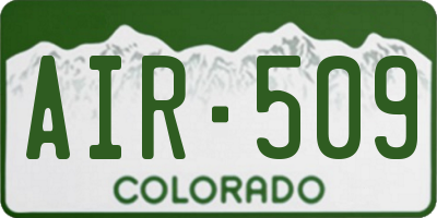 CO license plate AIR509