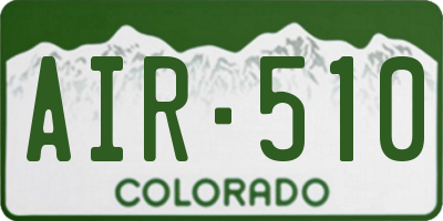 CO license plate AIR510