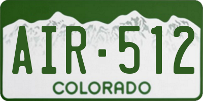 CO license plate AIR512