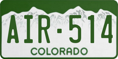 CO license plate AIR514