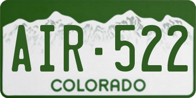 CO license plate AIR522