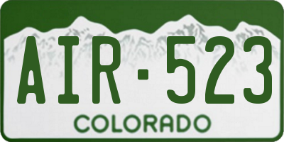 CO license plate AIR523
