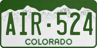CO license plate AIR524