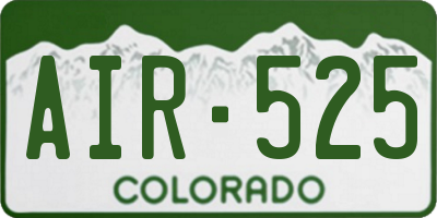 CO license plate AIR525