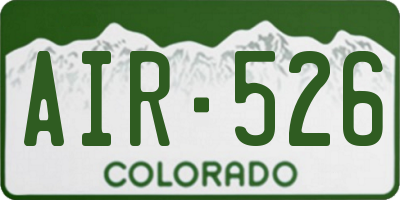 CO license plate AIR526