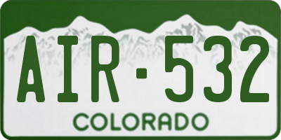 CO license plate AIR532