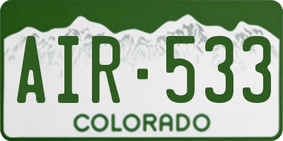 CO license plate AIR533