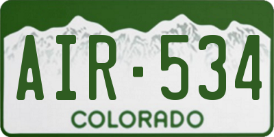 CO license plate AIR534