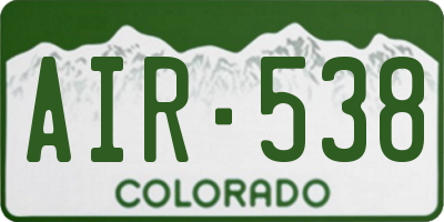 CO license plate AIR538