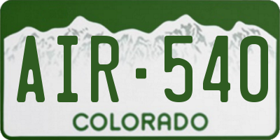 CO license plate AIR540
