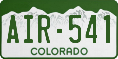CO license plate AIR541