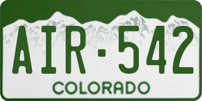 CO license plate AIR542