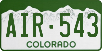 CO license plate AIR543