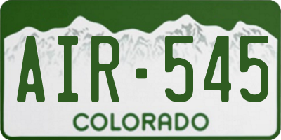 CO license plate AIR545