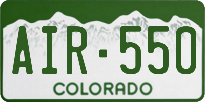 CO license plate AIR550