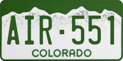 CO license plate AIR551
