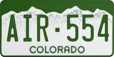 CO license plate AIR554