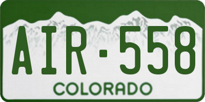 CO license plate AIR558