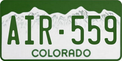 CO license plate AIR559