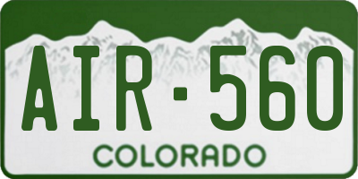 CO license plate AIR560