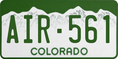CO license plate AIR561