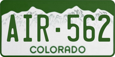 CO license plate AIR562