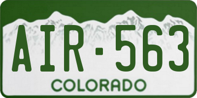 CO license plate AIR563