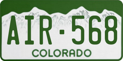 CO license plate AIR568