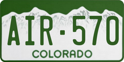 CO license plate AIR570